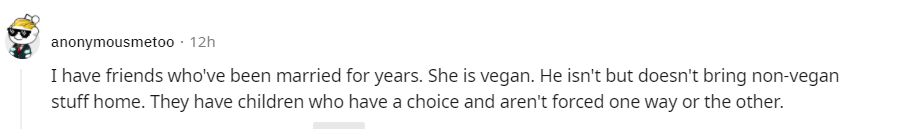reddit answer Can A Vegan Be With A Non Vegan | veganscult.com