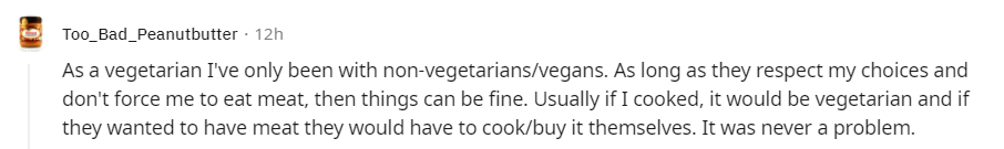 reddit answer Can A Vegan Be With A Non Vegan | veganscult.com